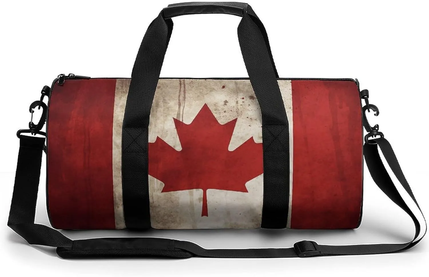 Retro Canada Flag Gym Bag Small Travel Duffle Bag with Compartment Carry On Weekender Bag for Women Men