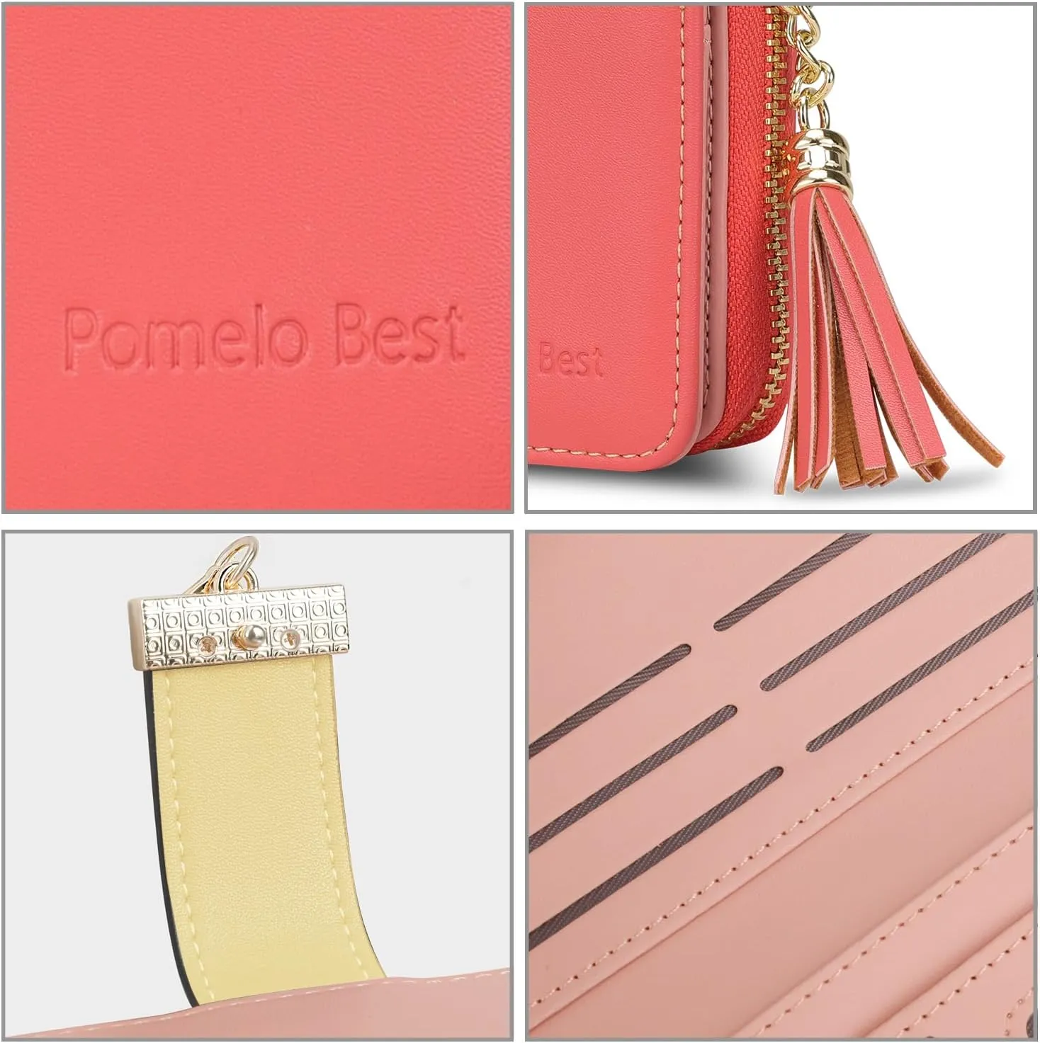 RFID Blocking Wallets Clutch Wallets for Women with Multiple Card Holder, Coin Pocket and Cellphone Compartment, Cinnabar Red