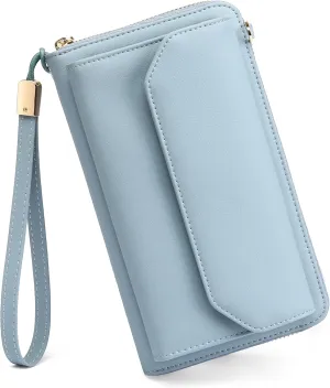 RFID Wallet Women Crossbody Small Phone Purse Leather Large Capacity Ladies Card Phone Holder Clutch Wristlet Wallet