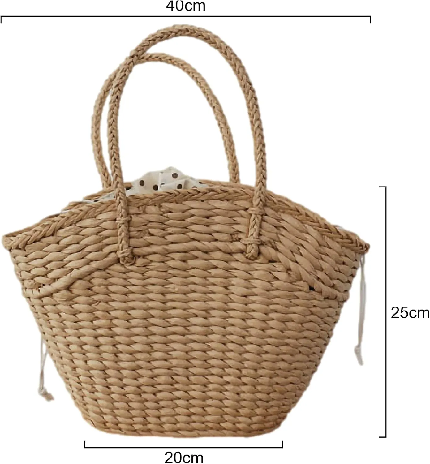 rismart Women Summer Beach handbag Handmade Straw Tote Bag for Vacation Picnic Daily