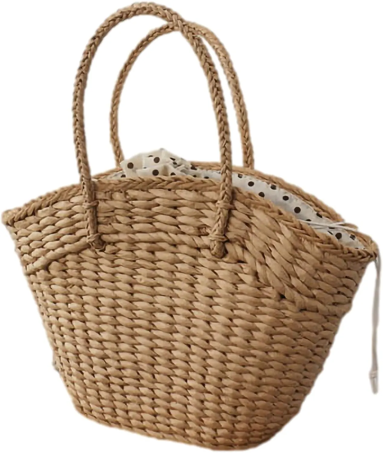 rismart Women Summer Beach handbag Handmade Straw Tote Bag for Vacation Picnic Daily