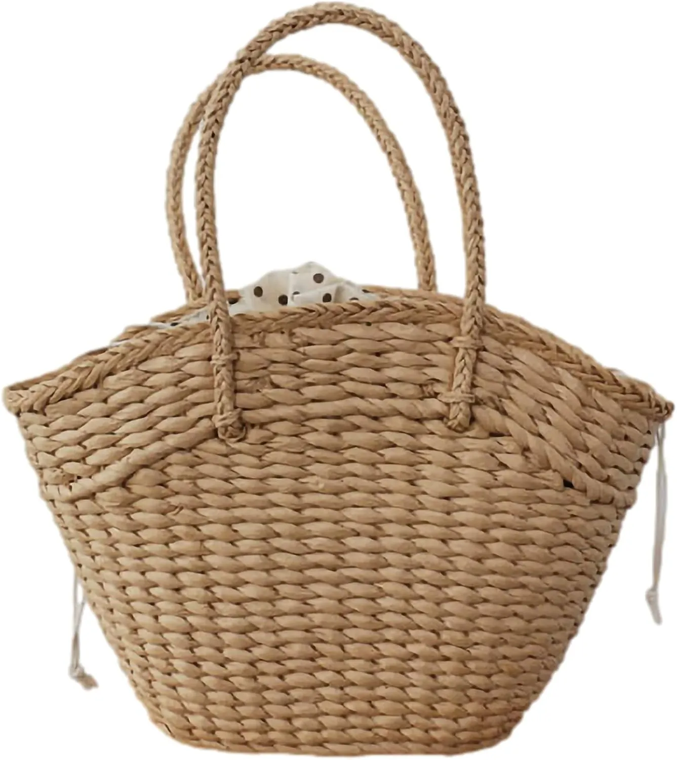 rismart Women Summer Beach handbag Handmade Straw Tote Bag for Vacation Picnic Daily