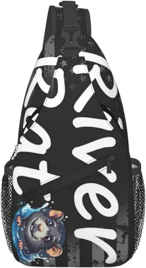 River Rat Small Crossbody Backpack Sling Bag For Men Women Mini One Shoulder Chest Bags Gym Sport Travel Hiking Daypack