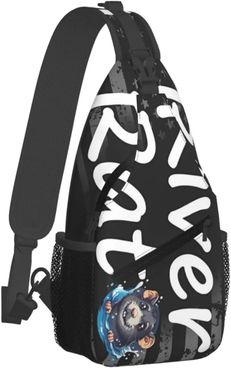 River Rat Small Crossbody Backpack Sling Bag For Men Women Mini One Shoulder Chest Bags Gym Sport Travel Hiking Daypack