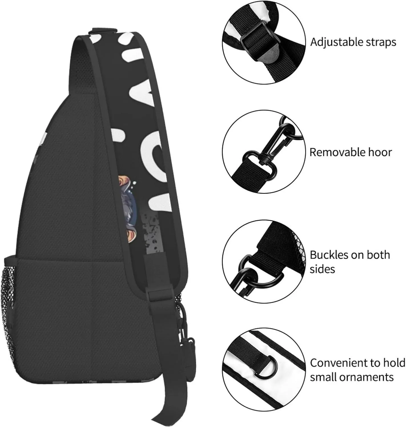 River Rat Small Crossbody Backpack Sling Bag For Men Women Mini One Shoulder Chest Bags Gym Sport Travel Hiking Daypack