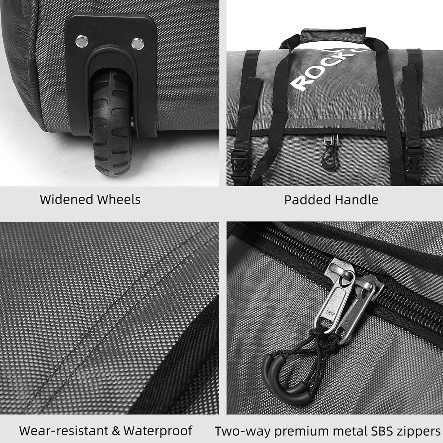 Rock Cloud Foldable Wheeled Duffel Bag with Widened Wheels 85L Rolling Duffle Bag Packable 26 inch for Travel Camping Sports