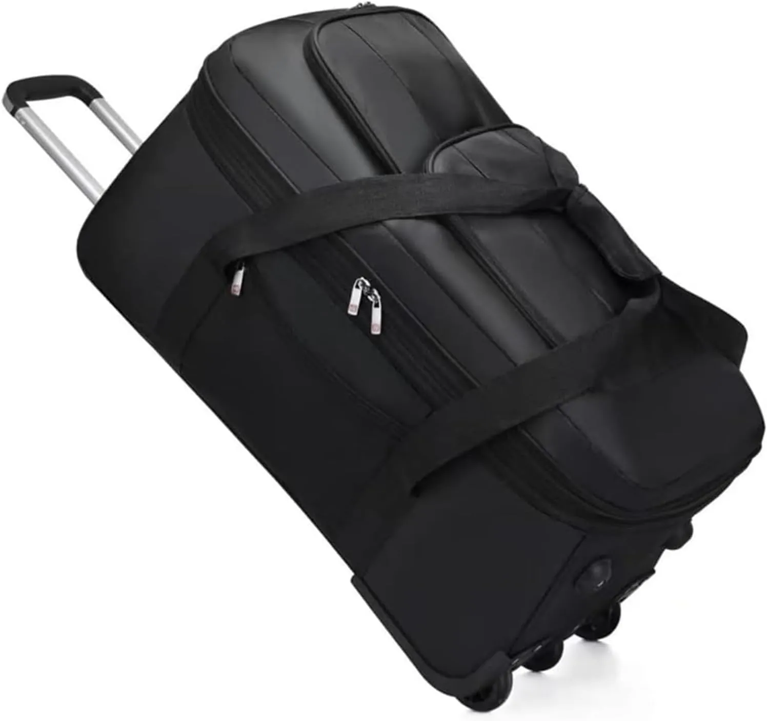 Rolling Duffle Bag With Wheels, Large Travel Bag，Weekender Overnight Bag For Travel, Business Trips(Black,Large)