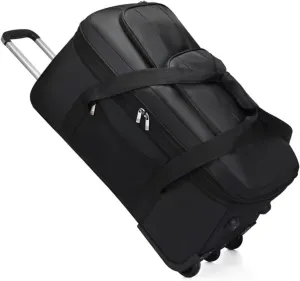 Rolling Duffle Bag With Wheels, Large Travel Bag，Weekender Overnight Bag For Travel, Business Trips(Black,Small)