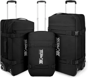 Rolling Duffle Bag with Wheels,3 In 1 Waterproof Travel Duffel Luggage with Rollers,Black