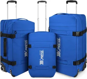 Rolling Duffle Bag with Wheels,3 In 1 Waterproof Travel Duffel Luggage with Rollers,Blue