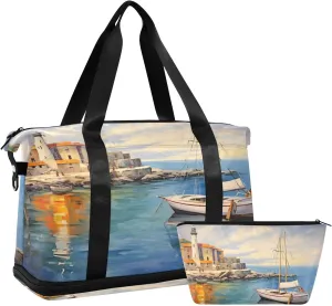 Romantic Entitled Seaport Duffel Bag Lightweight Carry On Gym Bags for Travel and Weekends, Versatile Overnight Bag with Shoe Compartment