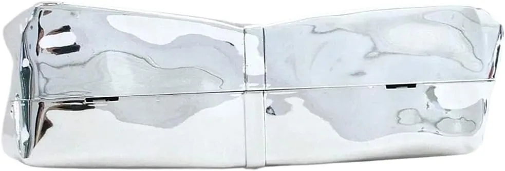 RomanticDesign Women Acrylic Box Clutch Purse Sparkly Silver Embossed Evening Handbag for Party Banquet Cocktail