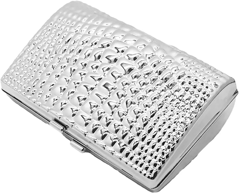 RomanticDesign Women Acrylic Box Clutch Purse Sparkly Silver Embossed Evening Handbag for Party Banquet Cocktail