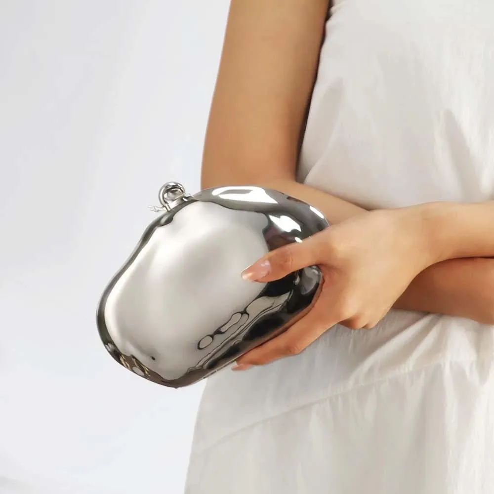 RomanticDesign Women Acrylic Box Clutch Purse Sparkly Silver Embossed Evening Handbag for Party Banquet Cocktail