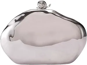 RomanticDesign Women Acrylic Box Clutch Purse Sparkly Silver Embossed Evening Handbag for Party Banquet Cocktail