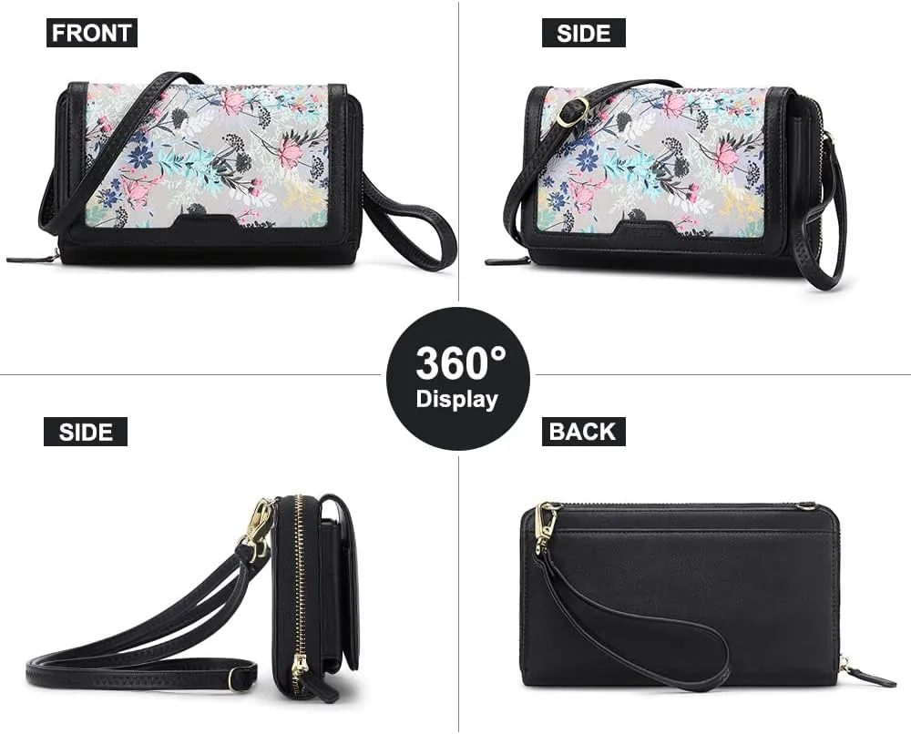 RONSIN Crossbody Bag for Women Wristlet Wallets with RFID Card Small Clutch Purses for Party Prom