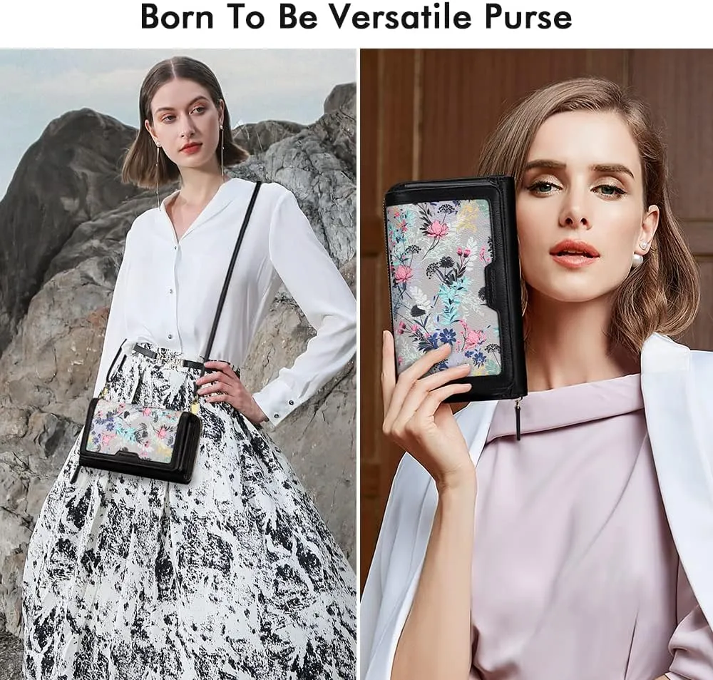 RONSIN Crossbody Bag for Women Wristlet Wallets with RFID Card Small Clutch Purses for Party Prom