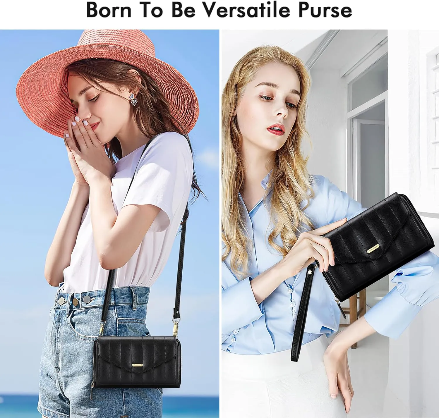 RONSIN Crossbody Bag for Women Wristlet Wallets with RFID Card Small Clutch Purses for Party Prom