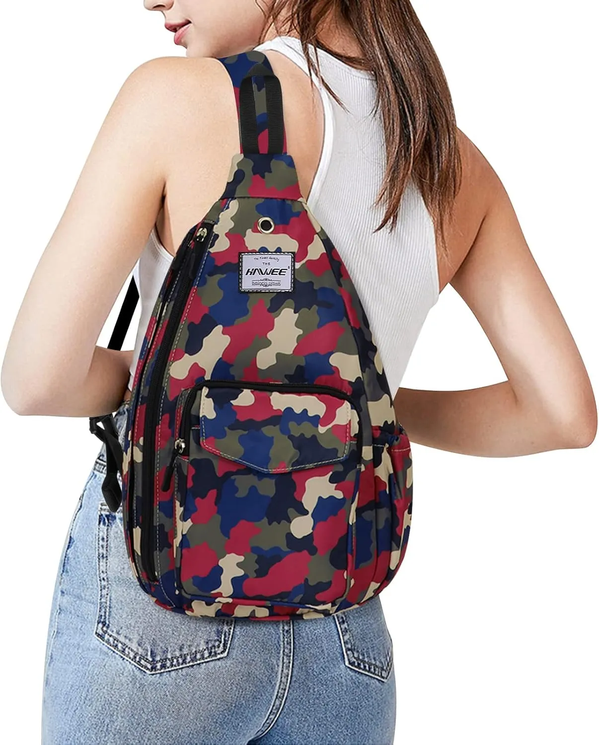Rope Sling Bag for Women Men Casual Cross Body Daypack Backpack Adjustable Strap Water Repellent for Travel/Sport