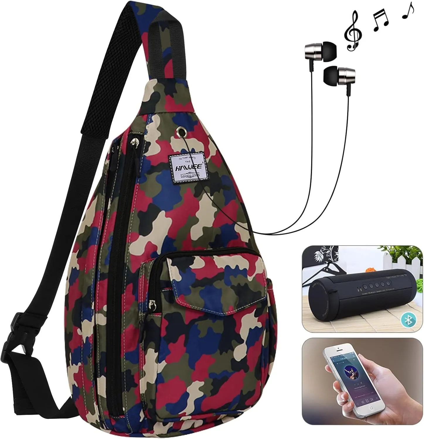 Rope Sling Bag for Women Men Casual Cross Body Daypack Backpack Adjustable Strap Water Repellent for Travel/Sport