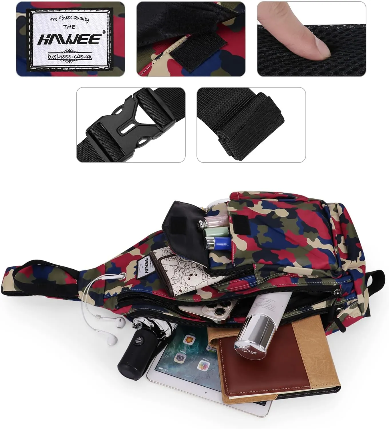 Rope Sling Bag for Women Men Casual Cross Body Daypack Backpack Adjustable Strap Water Repellent for Travel/Sport