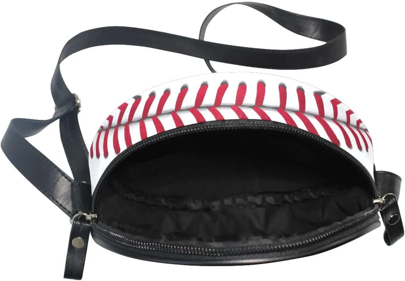 Round Crossbody Bag Small Circle Purse Zip Handbag for Women