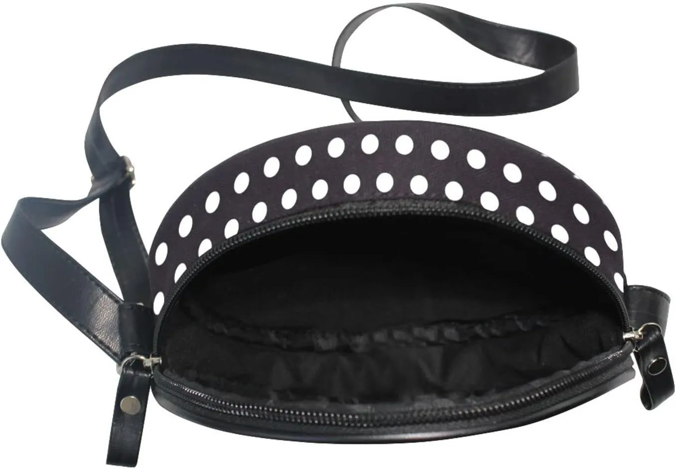 Round Crossbody Bag Small Circle Purse Zip Handbag for Women