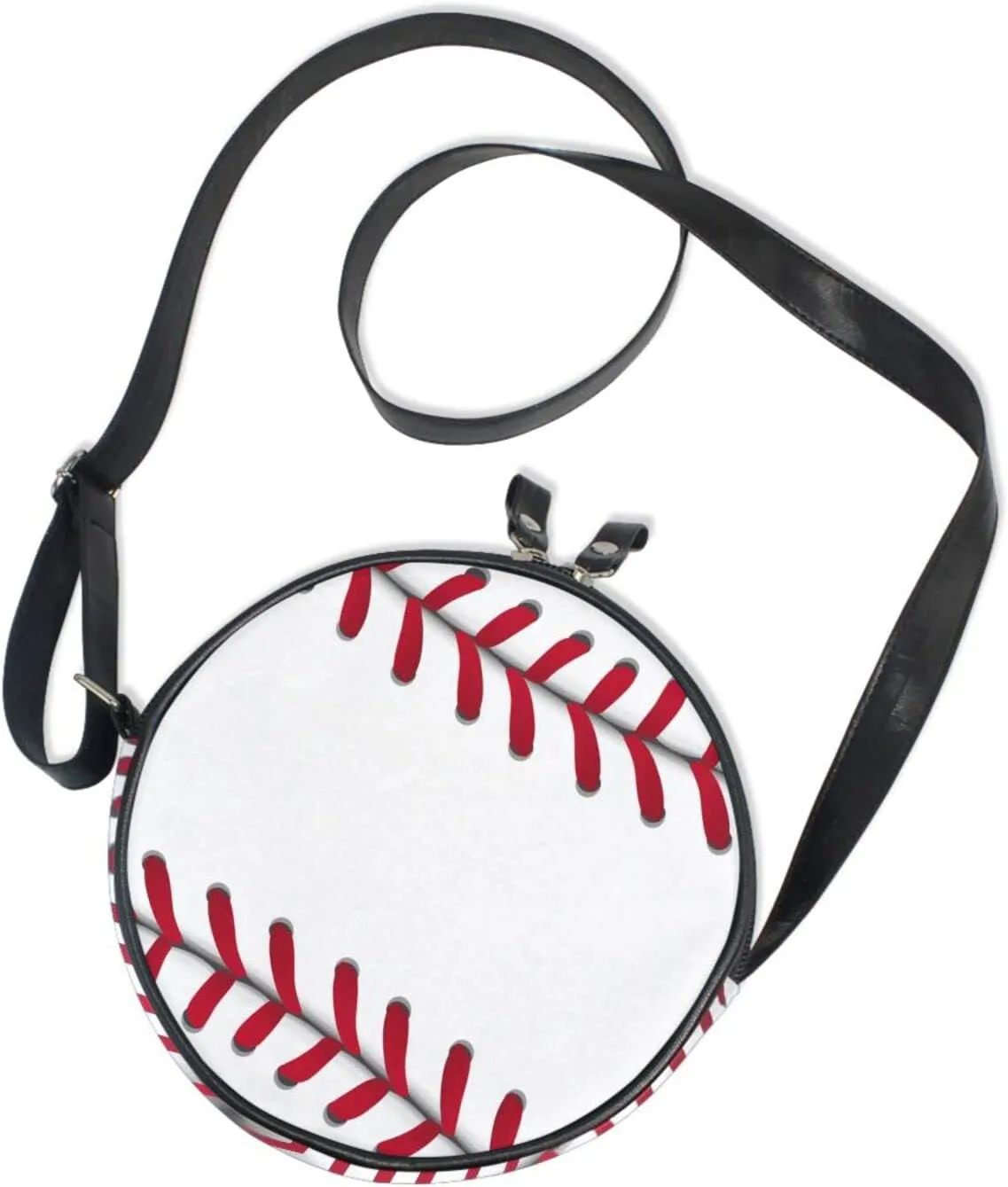 Round Crossbody Bag Small Circle Purse Zip Handbag for Women