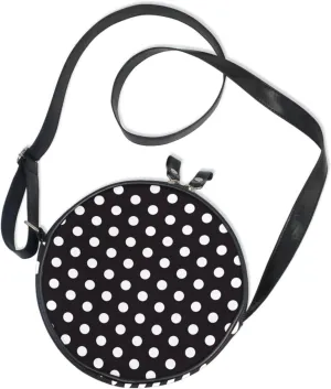 Round Crossbody Bag Small Circle Purse Zip Handbag for Women