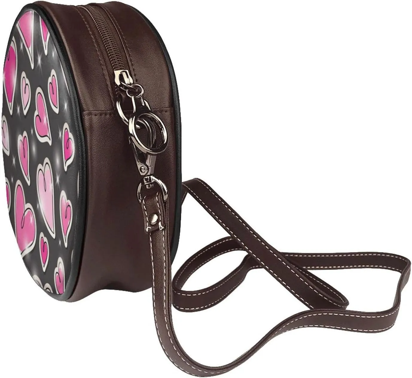 Round Crossbody Shoulder Bag Circle Purse Handbags for Women Small Fashion Clutch Evening Wallet