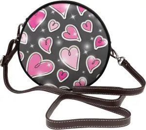 Round Crossbody Shoulder Bag Circle Purse Handbags for Women Small Fashion Clutch Evening Wallet