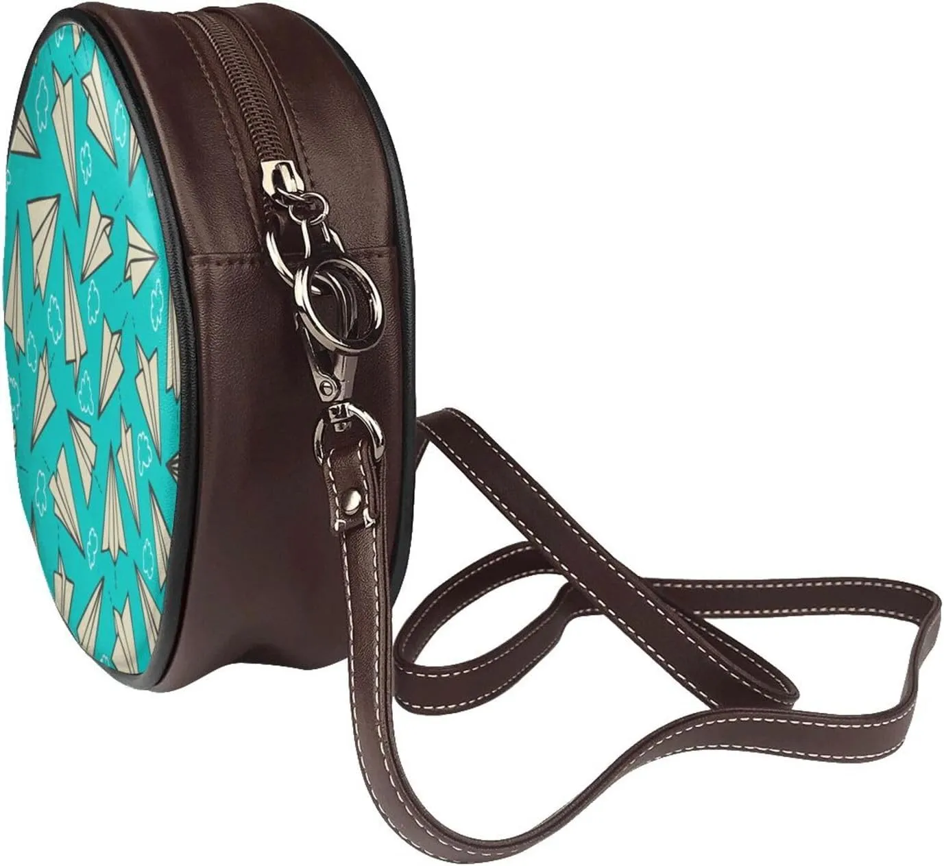 Round Crossbody Shoulder Bag Circle Purse Handbags for Women Small Fashion Clutch Evening Wallet