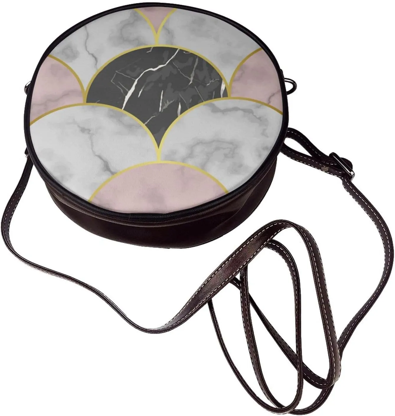 Round Crossbody Shoulder Bag Circle Purse Handbags for Women Small Fashion Clutch Evening Wallet