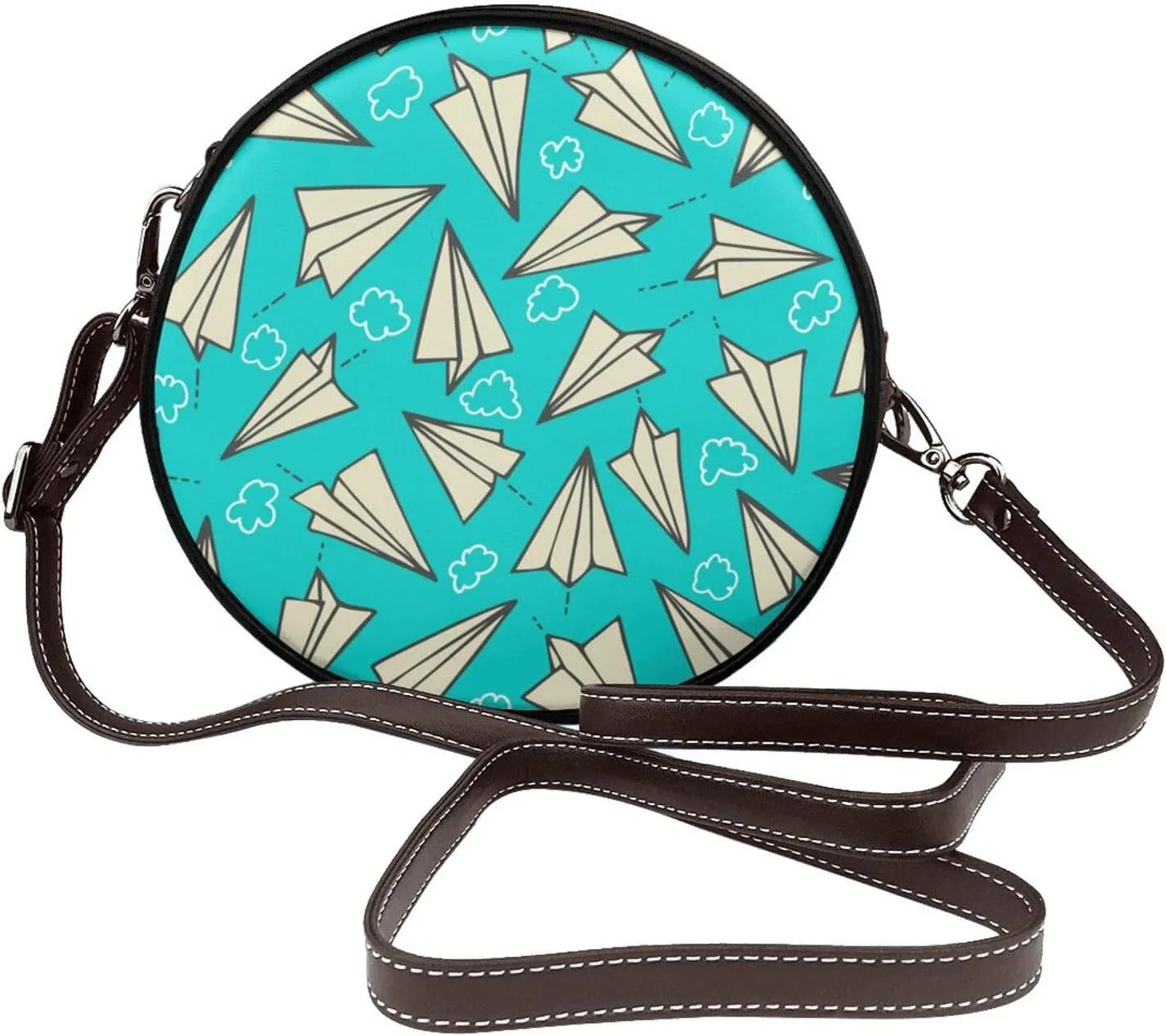 Round Crossbody Shoulder Bag Circle Purse Handbags for Women Small Fashion Clutch Evening Wallet