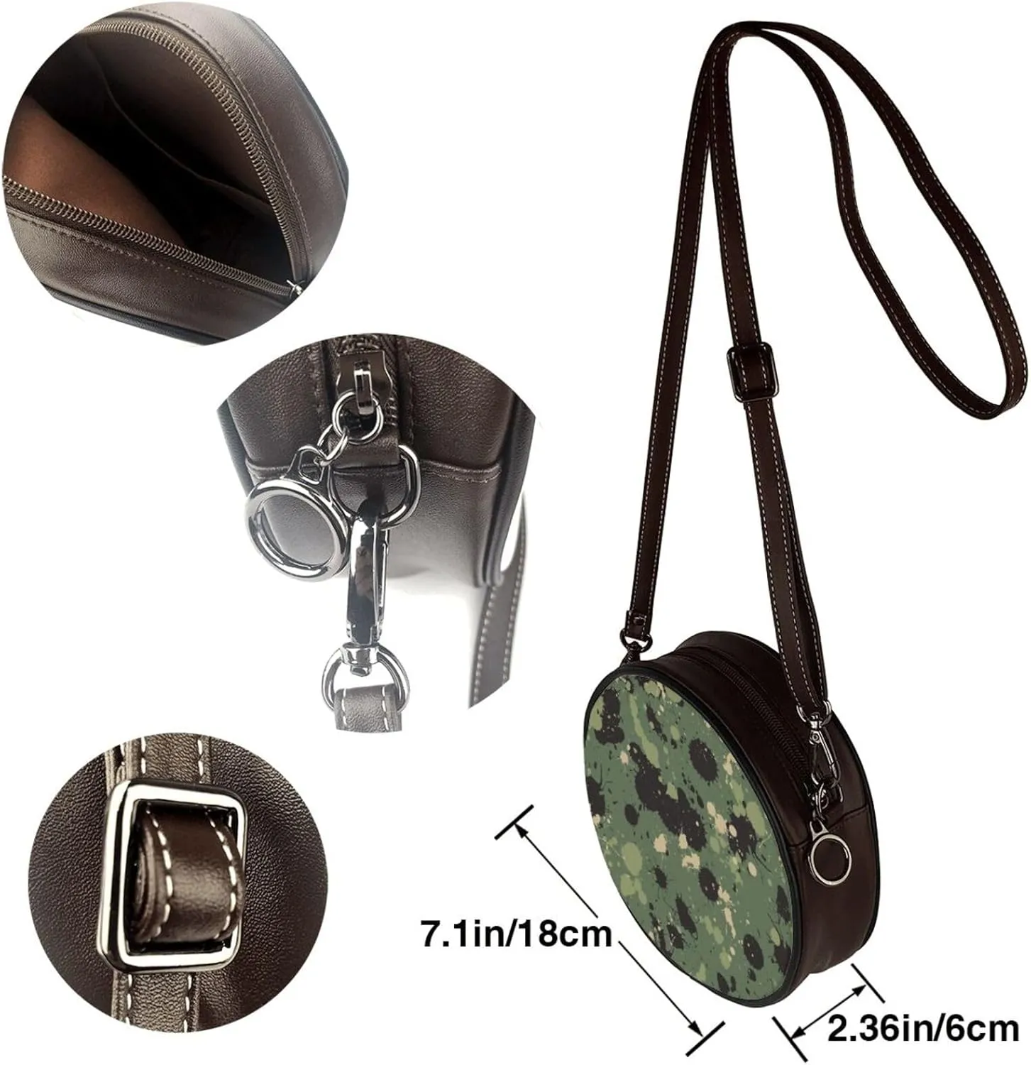 Round Crossbody Shoulder Bag Circle Purse Handbags for Women Small Fashion Clutch Evening Wallet