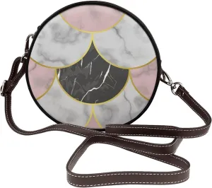 Round Crossbody Shoulder Bag Circle Purse Handbags for Women Small Fashion Clutch Evening Wallet