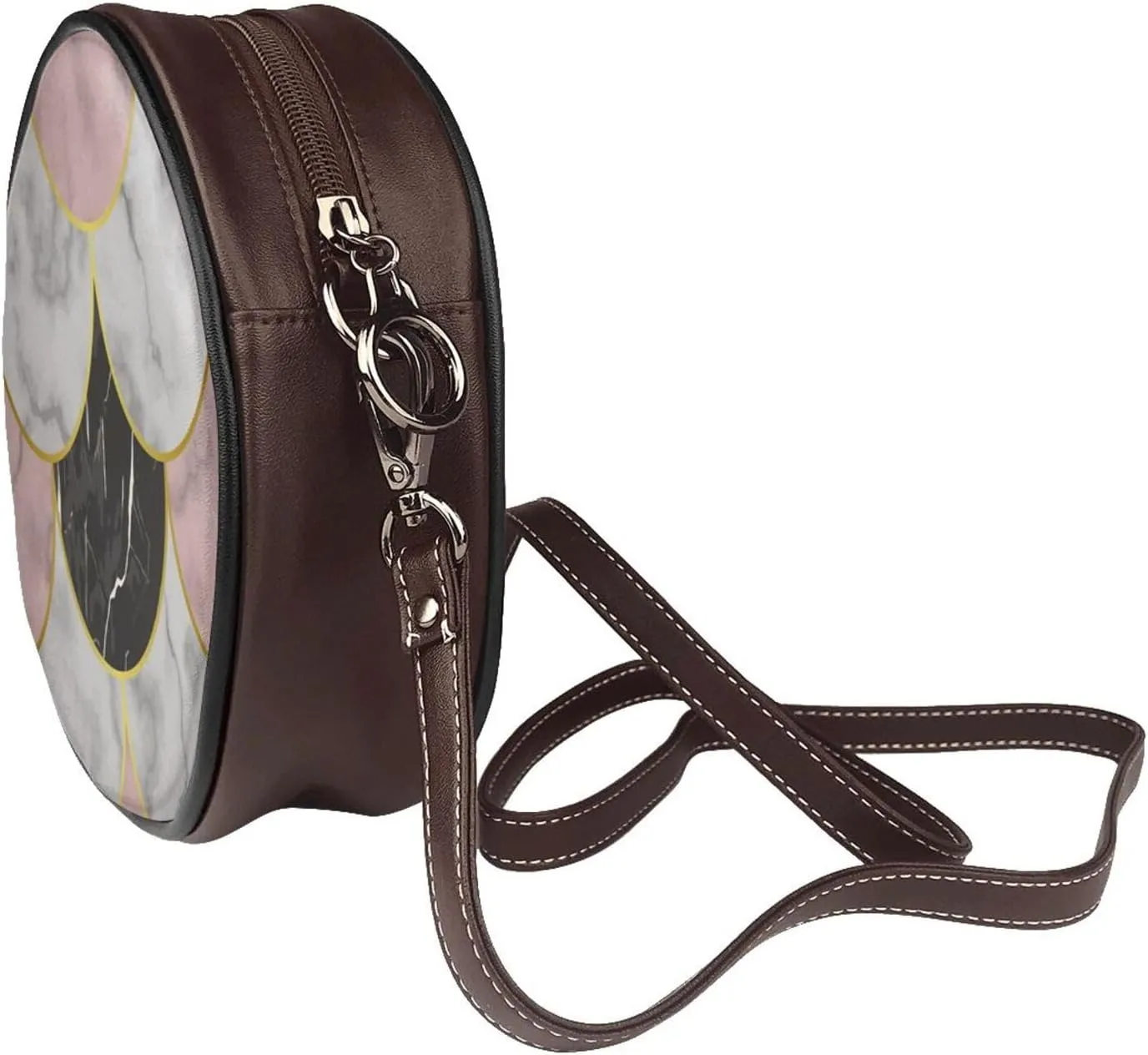 Round Crossbody Shoulder Bag Circle Purse Handbags for Women Small Fashion Clutch Evening Wallet