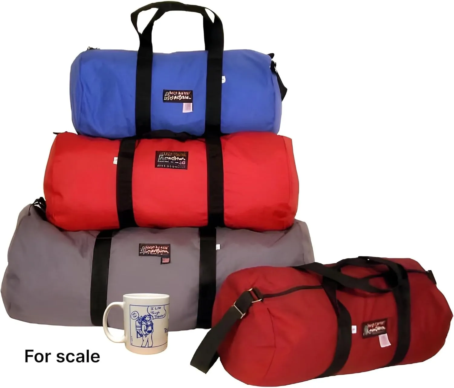 Round Duffel Bag - Made in USA (Large, Red)