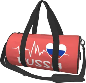 Russia Heartbeat Duffel Bag Gym Bag Travel Sports Tote Large Foldable Beach Swim Yoga0