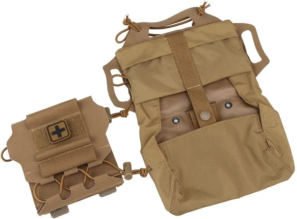 SABADO Rapid Deploy IFAK Pouch First Aid Kits Pack Tactical Two-piece System Medical Supply Holder Roll Carrier Hypalon Handle Outdoor Sport Hunting Bag Laminated Matting Fabric
