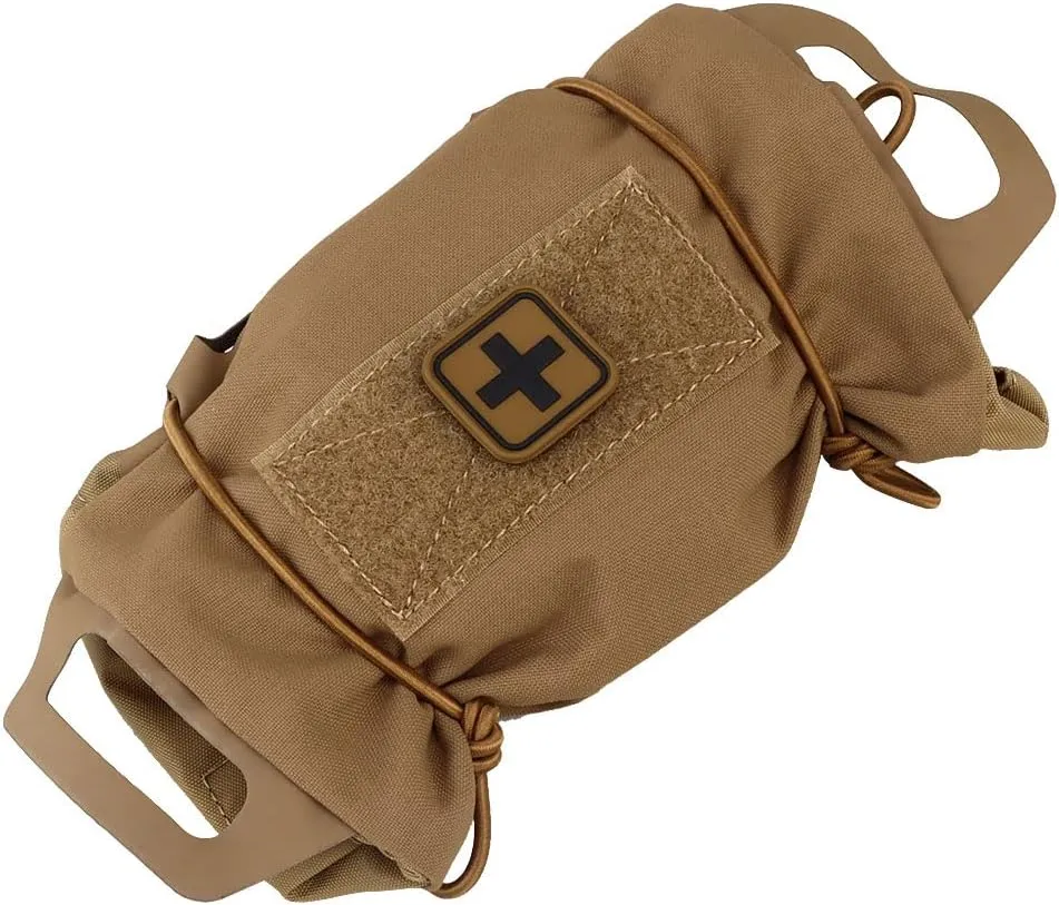 SABADO Rapid Deploy IFAK Pouch First Aid Kits Pack Tactical Two-piece System Medical Supply Holder Roll Carrier Hypalon Handle Outdoor Sport Hunting Bag Laminated Matting Fabric
