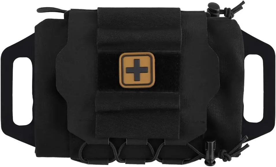 SABADO Rapid Deploy IFAK Pouch First Aid Kits Pack Tactical Two-piece System Medical Supply Holder Roll Carrier Hypalon Handle Outdoor Sport Hunting Bag Laminated Matting Fabric