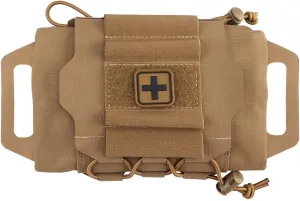 SABADO Rapid Deploy IFAK Pouch First Aid Kits Pack Tactical Two-piece System Medical Supply Holder Roll Carrier Hypalon Handle Outdoor Sport Hunting Bag Laminated Matting Fabric