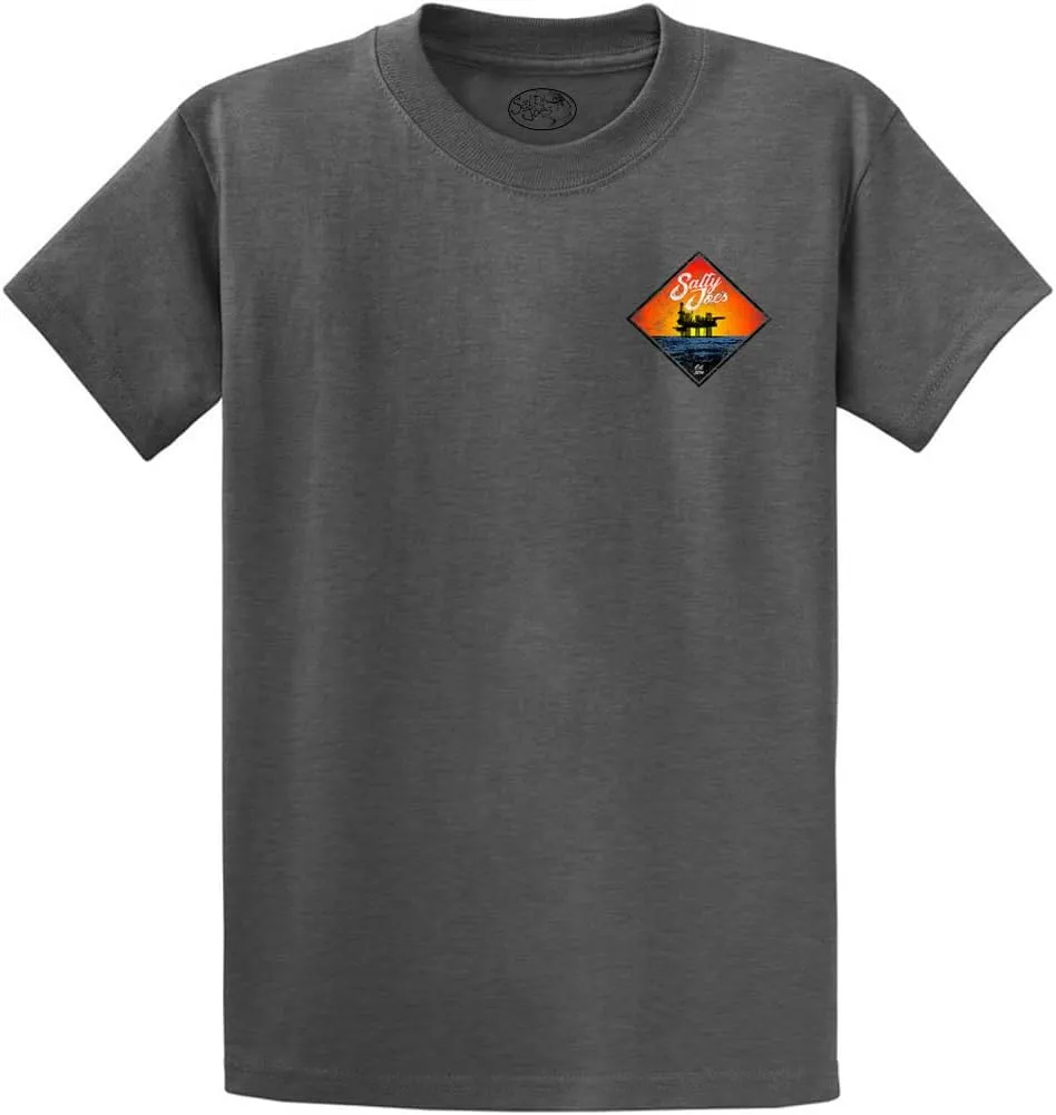 SALTY JOES Men's Oil Rig Logo Heavyweight Cotton Tees