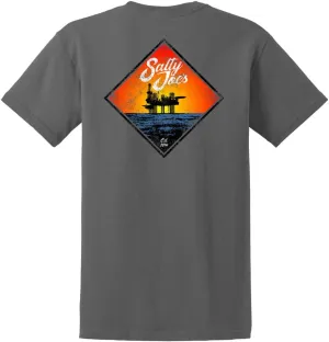 SALTY JOES Men's Oil Rig Logo Heavyweight Cotton Tees