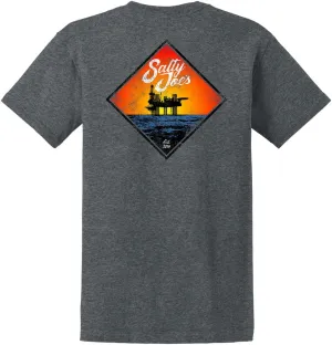SALTY JOES Men's Oil Rig Logo Heavyweight Cotton Tees