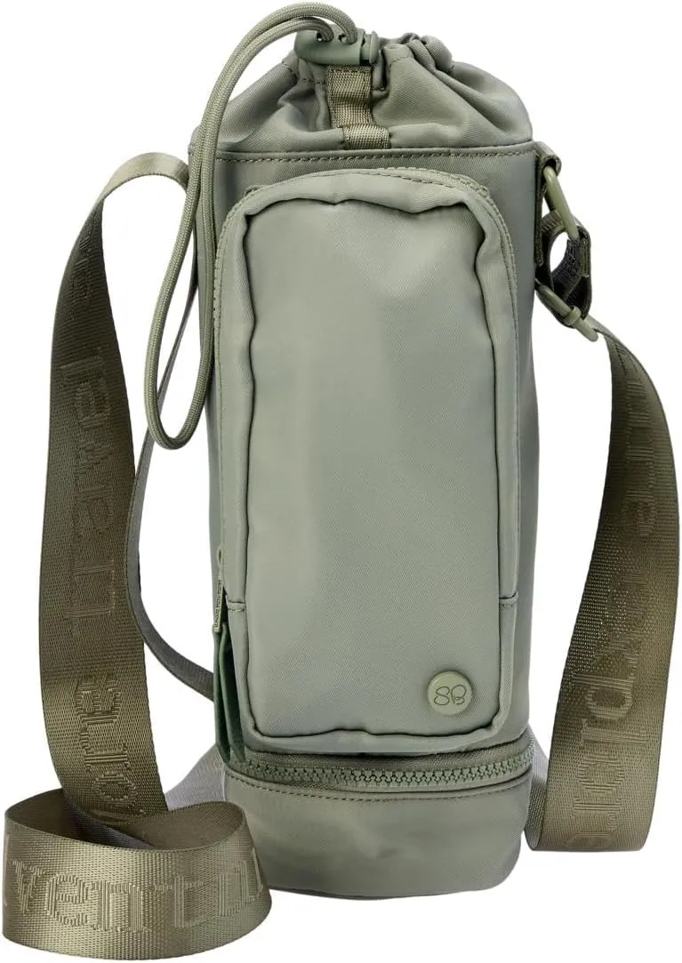 Samantha Brown Water Bottle Crossbody Bag with Packable Tote, Insulated Holder, Multiple Colors