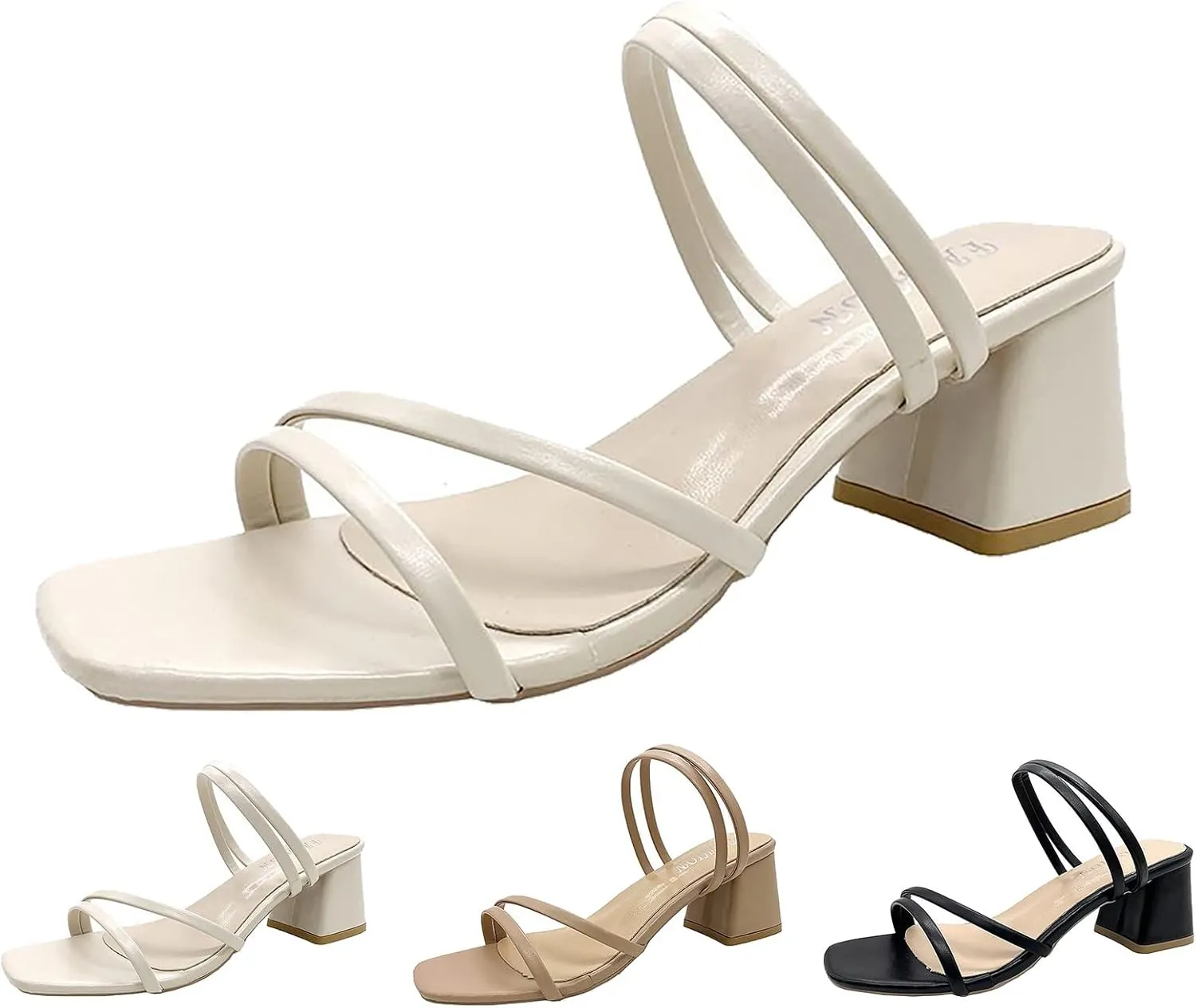 Sandals for Women 2025 Low Block Heels Sandals Open Toe Sandals Square Toe Bridal Shoes Ankle Strap Summer Heels