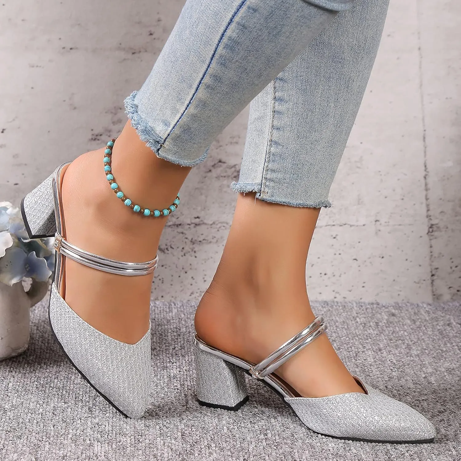 Sandals for Women 2025 Low Block Heels Sandals Open Toe Sandals Square Toe Bridal Shoes Ankle Strap Summer Heels