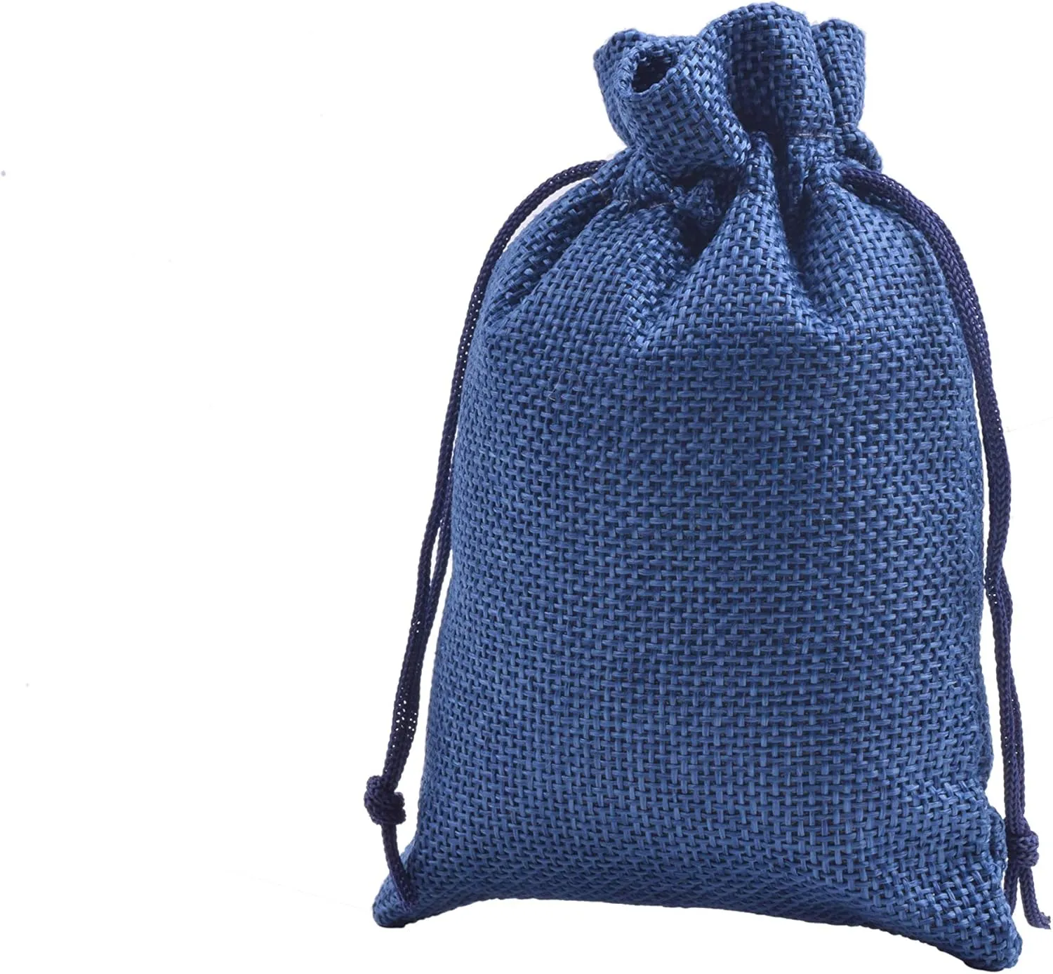 Sansam 25pcs 13.0x17.0cm/5.2''x6.8'' Navy Color Drawstring and Lining Burla/Hessian Bags, Jewelry Pouches, Wedding Favors, Jewelry Packing, Gift Bags